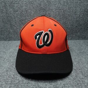 W Logo Hat Cap Fitted Mens Medium Orange MLB Baseball Drive Series
